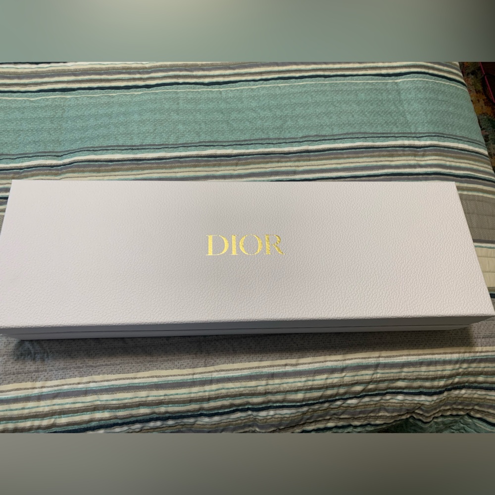 Dior White Gift Box with Gold Lettering